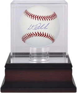 DJ LeMahieu Yankees Signed Baseball and Mahogany Baseball Display Case - Picture 1 of 2