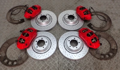 2014-2016 PORSCHE 911 991.1 TURBO FRENOS ROTORES JUEGO PINZAS BREMBO OEM Foto 1 de 4