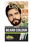 Bigen Mens Permanent Beard & HEAD Hair Colour Dye Dark Brown With Brush 40g