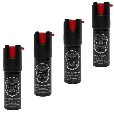 PACK de 4 spray de pimienta Police Magnum 1/2 oz unidad bloqueo de seguridad autodefensa seguridad Foto 1 de 4