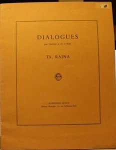 Clarinet & Piano: Dialogues by Thomas Rajna New publisher price $26.60 unplayed - Picture 1 of 4