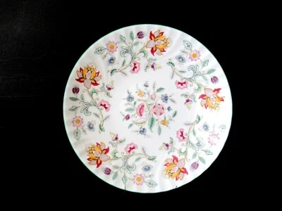 Chintz Minton Haddon Hall  L. 11.5 inch GREEN RIM Serving Bowl  Floral England - Image 1 of 4