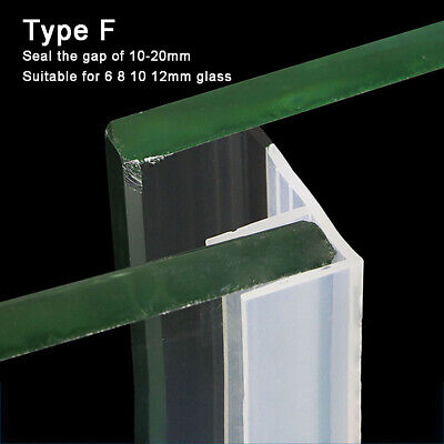 F-Type Bath Door Shower Screen Seal Strip | 6,8,10,12mm Glass | Seal 10-20mm Gap • 55.12€