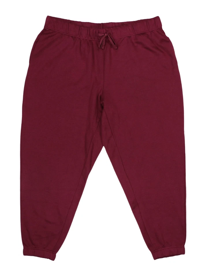 Id Ideology Plus Size Solid Fleece Jogger Pants Maroon Size 2X