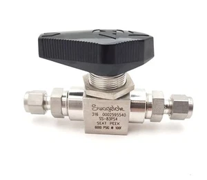 Swagelok SS-83PS4 Stainless Steal High Pressure Ball Valve Peek Seats 1/4"  - Picture 1 of 4