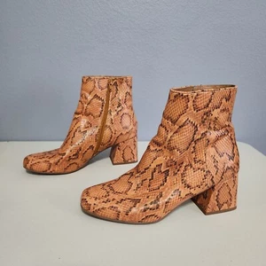 Steve Madden Davist Botines Tacón Bloque Tostado Estampado Serpiente Para Mujer 10M - Imagen 1 de 10