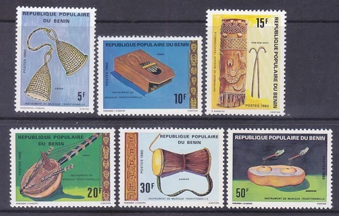 Benin 460-65 MNH 1980 Various Local Music Instruments Full set of 5 Cover