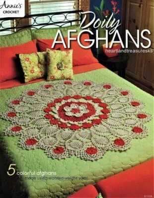 Folleto de patrón de ganchillo Doily Afghans Annie's 5 patrones incluidos Foto 1 de 2
