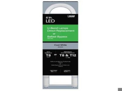 Feit Electric T848840ABU6LED Cool White 2100 lm. T8/T12 G13 U-Bend LED Bulb 32W - Image 1 of 2