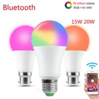 Bluetooth Dimmable RGBW Smart Light LED Bulb APP Remote Control Lamp E27B22