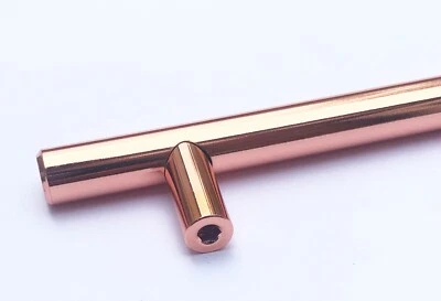 Kitchen Cabinet Handles Pull Draw Door Copper Knobs Rose Gold Solid Steel Bar  - Image 1 of 4