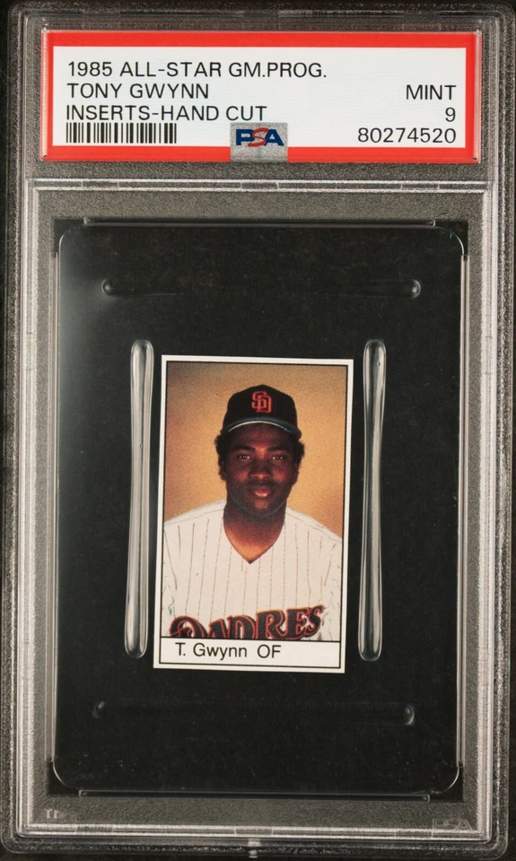 1985 All-Star Game Program Inserts Tony Gwynn Padres graded PSA 9 Mint Pop. 2 - Image 1 of 1