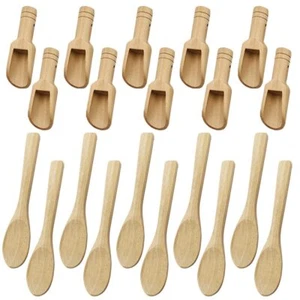 20 PCS Mini Wooden Spoon Two Styles and Lengths of Mini Spoons Tea Scoop Wood... - Picture 1 of 9