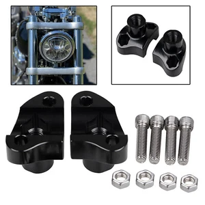 1.7" Black Handlebar Risers For Harley Softail Dyna Road King Sportster XLH883 - Foto 1 di 16