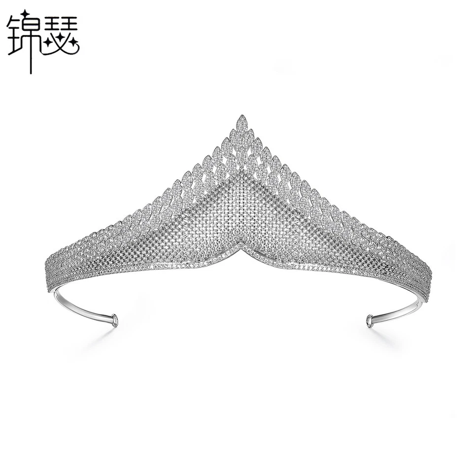 Aro de pelo para mujer con circón blanco de moda simple nueva corona chapada en oro Foto 1 de 1