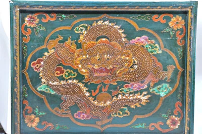 Antique Chinese wooden dragon decorated frame , 19 x 15 inches - Image 1 of 4