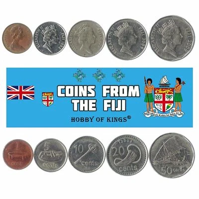 5 COINS FROM FIJI. 1969-2018. 1-50 CENTS. OCEANIAN OLD COLLECTIBLE COINS - Image 1 of 2