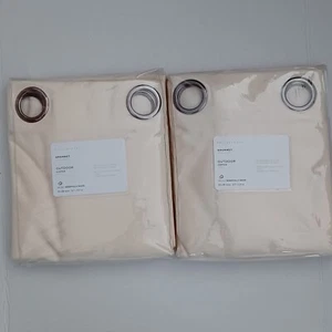 Pottery Barn Outdoor Grommet Curtain Drape S/2 50x84" Natural Ivory NIP - Picture 1 of 4