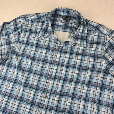 Camisa de exterior Eddie Bauer XL a cuadros manga larga con botones para hombre Foto 1 de 4