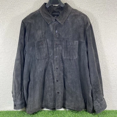 Croft & Barrow Mens 100% Suede Shirt Jacket Shacket Size XXL Brown Western Ranch - Image 1 of 4