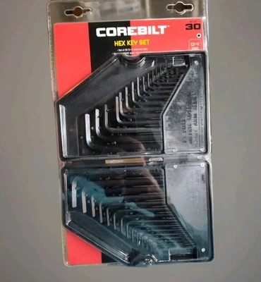 Corebilt steel hex key set / Metric and SAE.  30pc With plastic  holder - Image 1 of 2