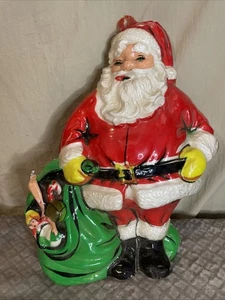 Vintage Santa / Toy Bag Vacuform backed Styrofoam Wall  Plastic Lightweight  - Picture 1 of 12