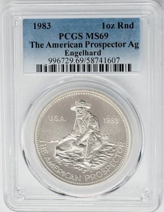 1983 American Prospector Ag Engelhard Silver 1oz Round MS69 PCGS 950729-32Q - Picture 1 of 3