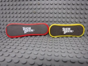 2x Vintage Tech Deck Fingerboard Finger Skateboard Red Yellow W/ White Wheels - Picture 1 of 10