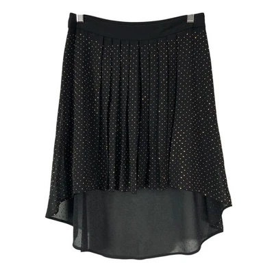 Falda Bebe Negra Dorada Lunares Plisada Alta Baja Transparente de Gasa XS Cremallera Lateral Foto 1 de 4
