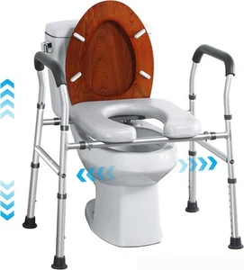 Raised Toilet Seat with Handles, Riser for Seniors Large - Bild 1 von 9