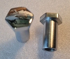 CLASSIC BMC AUSTIN MORRIS MINI ROCKER COVER NUT CAP CHROME PAIR 2A150 NEW - Picture 1 of 4