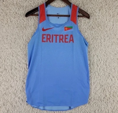 Camiseta Nike Pro Elite Eritrea para mujer pequeña azul roja atletismo carreras EE. UU. Foto 1 de 2