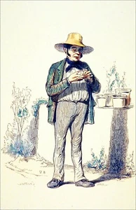 ECOLOGIE - JARDINIER AMATEUR prenant des GRAINES - Gravure 19e siècle - Imagen 1 de 2