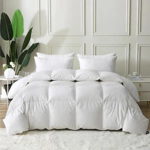 BPC Queen Size Feather Comforter, Filled with Feather and Down Fiber, 90x90 I... - Picture 1 of 8