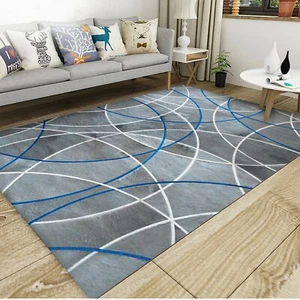 3D Blue Circle Lines NA7978 Game Rug Mat Elegant Photo Carpet Mat Fay - Picture 1 of 7