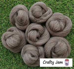 Needle/Wet Felting Natural Grey Wool/Roving, good for 3D Projects+Spinning 46.6g - Picture 1 of 2