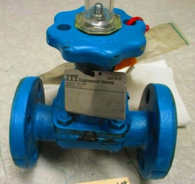 Diaphragm Valve ITT DIA-FLO 3/4" FF Flanged Neoprene Lined Cast Iron Body - Image 1 of 4