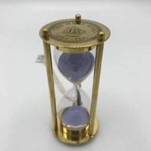 Nautical Brass THE MARY ROSE Three Minute Hourglass Purple Sand Timer, Beautiful