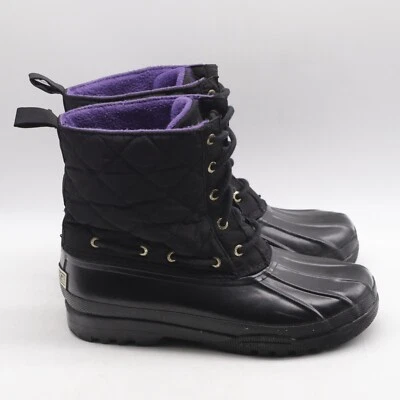 Sperry Top Sider Waterproof Women’s 6 Duck Rubber Rain Boot Warm Purple Lining - Image 1 of 4