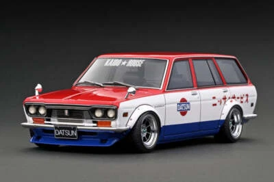 1:18 Datsun Bluebird (510) Wagon -- Kaido House Red/White/Blue -- Ignition IG315 - Image 1 of 2