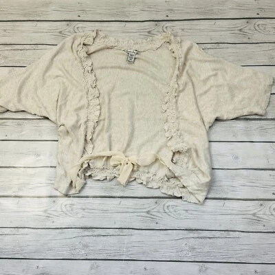 American Rag Womens Junior Plus, Size 0X Shrug Wrap Crop w/ Tie, Oatmeal Tan - Изображение 1 из 3