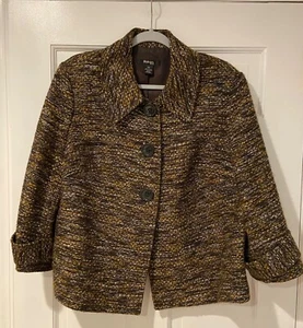 Style & Co. Brown Tweed Blazer Size 16W - Picture 1 of 9
