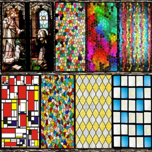 Self Adhesive Frosted Stained Glass Window Door 3D Sticker Film Decor - Picture 1 of 28