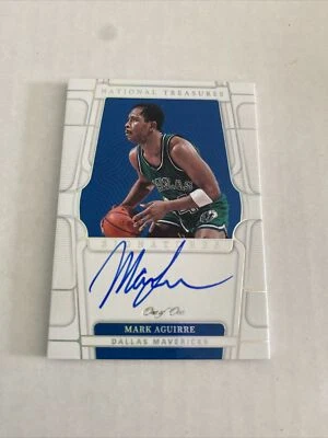 2021-22 Panini National Treasures Mark Aguirre True 1/1 Dallas Mavericks Auto - Image 1 of 4