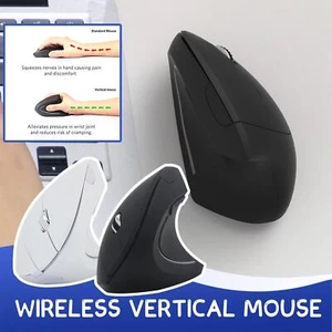 Wireless Gaming Mouse Vertical Ergonomic Optical Rechargeable New Q6 - Picture 1 of 14