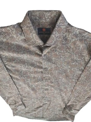 Mario Tomei Italy Medium Men  Long-sleeved Buttons Down Shirt Coumoflage Brown Foto 1 de 4