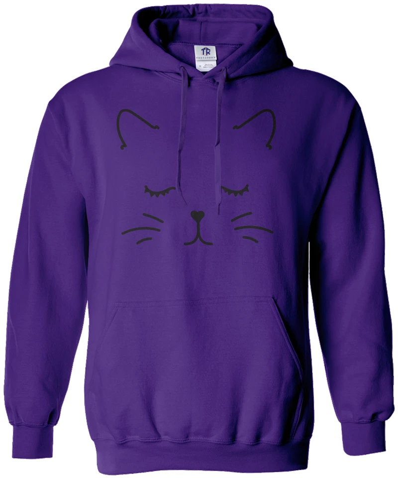 Kitty Cat Face Unisex Hoodie Sweatshirt Pet Kitten Lover Gift Meow - Image 1 of 1