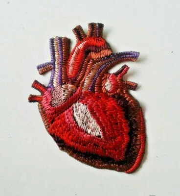 Anatomical Medical Heart Handmade Embroidered Patch from Ukraine - Image 1 of 4
