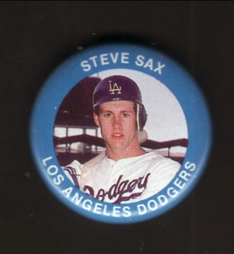 Steve Sax Los Angeles Dodgers 1985 Fun Foods Pin - Image 1 of 1