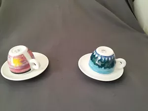Pair Illy Collection 1993, Richard Ginoti Demitassse Cups And Saucers, Italy - Picture 1 of 15